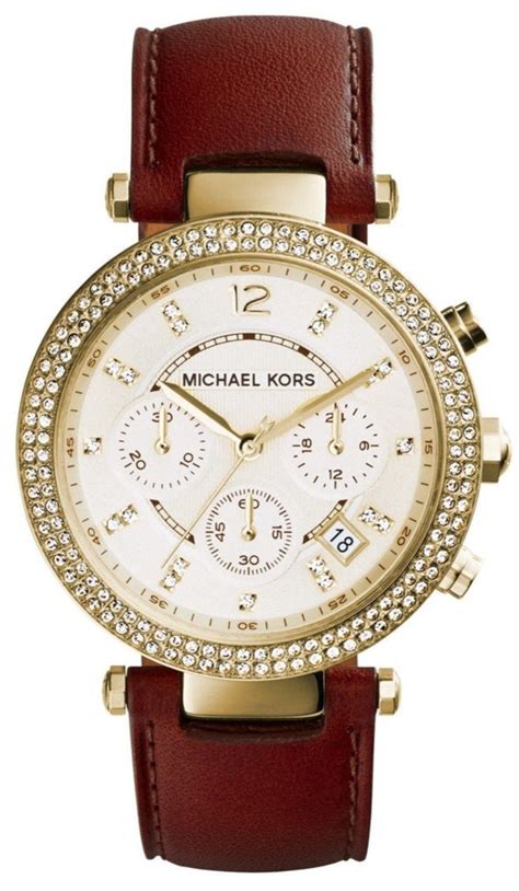 michael kors uhr gold braunes lederarmband|Michael Kors Parker Chrono .